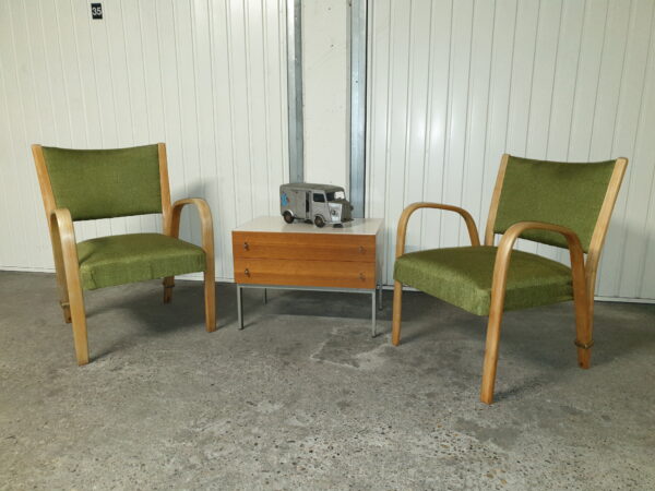 Paire de fauteuils Bow Wood Steiner 1950