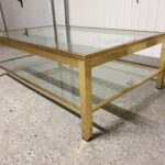 Table basse laiton et verre années 80 – Image 2