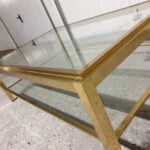 Table basse laiton et verre années 80 – Image 3