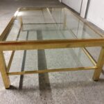 Table basse laiton et verre années 80 – Image 5