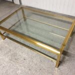 Table basse laiton et verre années 80 – Image 6