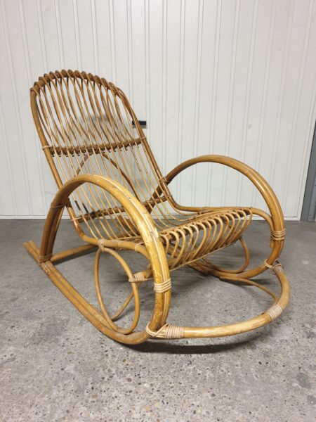 Rocking chair rotin 1960