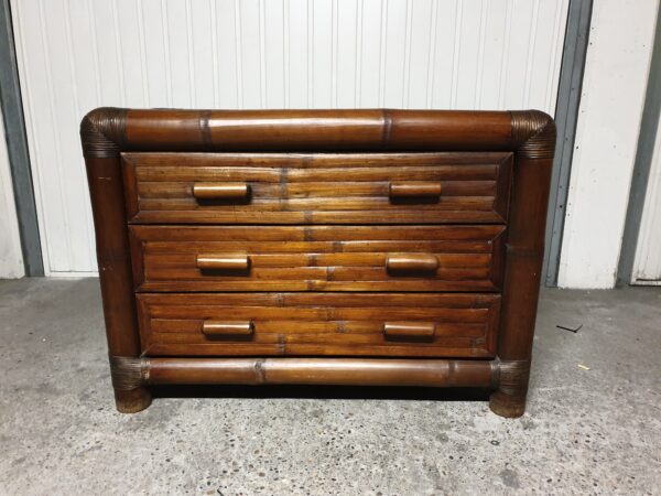 Commode bambou rotin vintage