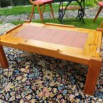 Table basse pin et céramique 1980 – Image 3