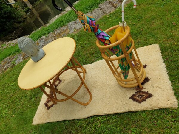 Porte-parapluie vintage rotin 1960