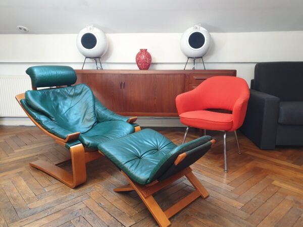 Fauteuil design Kroken cuir 1960