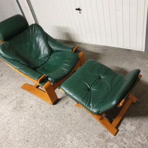 Fauteuil design Kroken cuir 1960