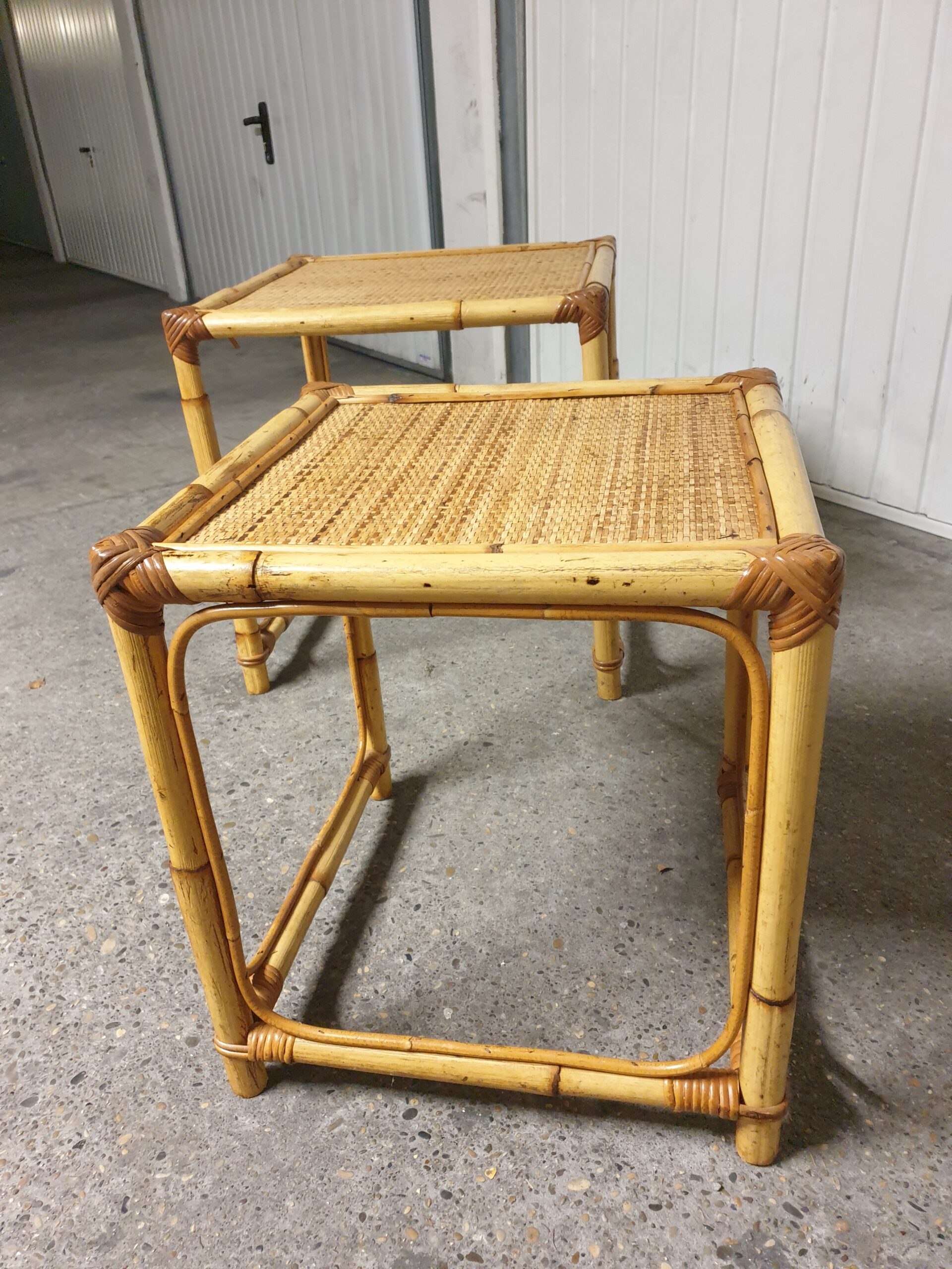 Lot De 2 Tables Basses Gigognes En Rotin Naturel - Style Ethnique & Tressé - Ronita