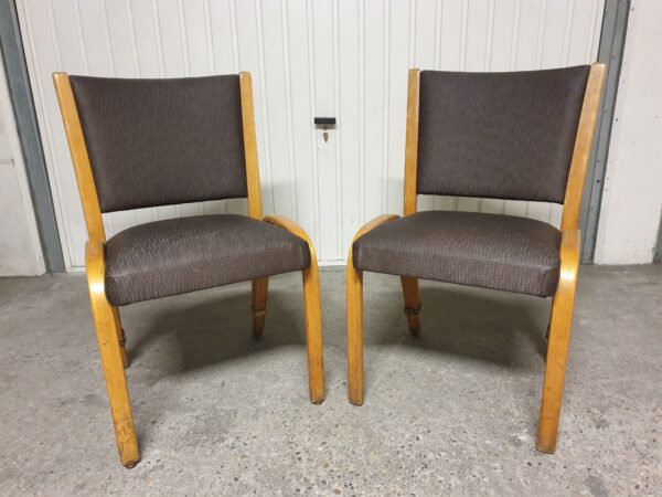 Paire de chaises Bow Wood 50's Mid-Century – Image 2
