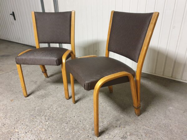 Paire de chaises Bow Wood 50's Mid-Century – Image 4
