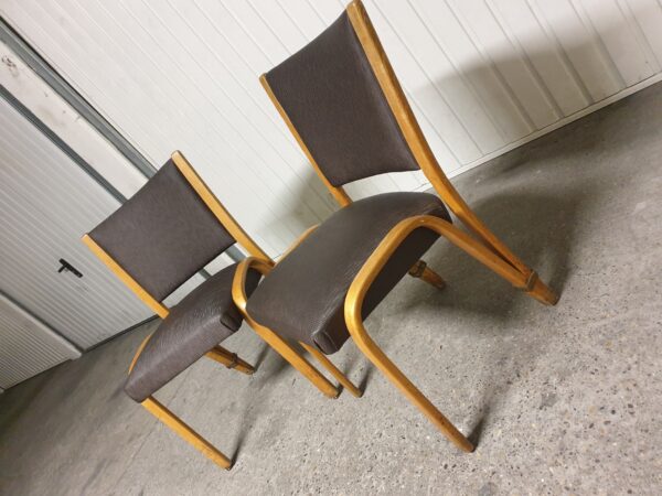 Paire de chaises Bow Wood 50's Mid-Century – Image 5