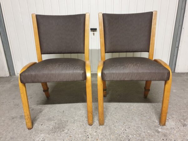 Paire de chaises Bow Wood 50's Mid-Century