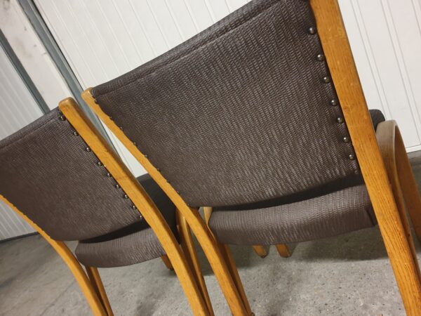 Paire de chaises Bow Wood 50's Mid-Century – Image 8