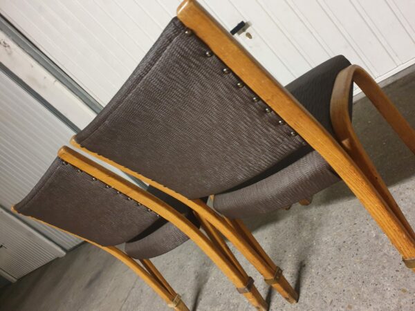 Paire de chaises Bow Wood 50's Mid-Century – Image 9