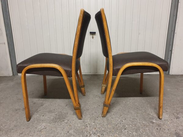 Paire de chaises Bow Wood 50's Mid-Century – Image 3