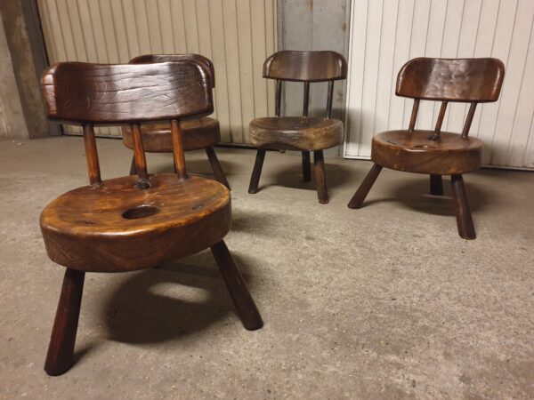 Ensemble de 4 chaises brutaliste Brésil 50's Mid-Century