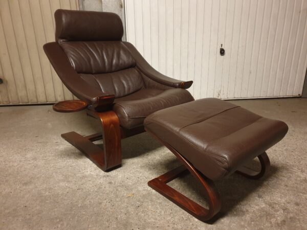 Fauteuil Kroken cuir design Mid-Century