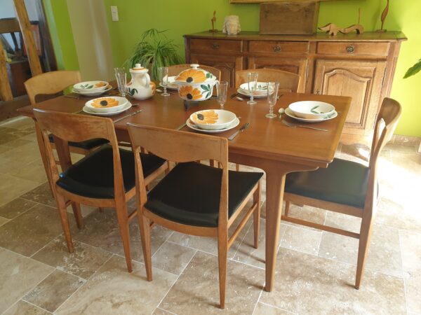 Table teck design scandinave Mid-Century – Image 8