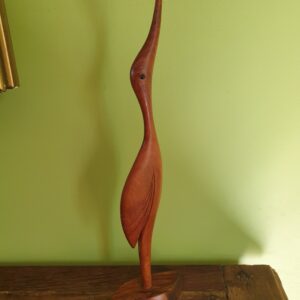 Sculpture héron en teck design scandinave années 60