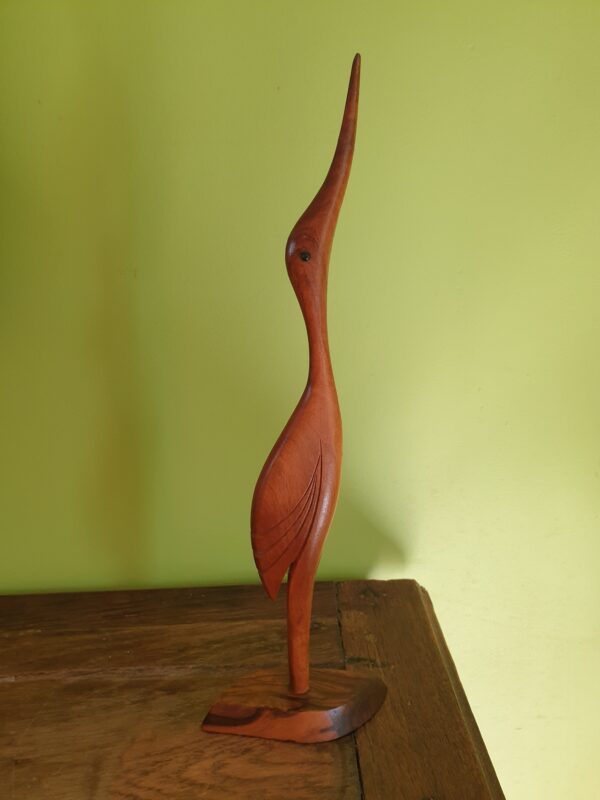 Sculpture héron en teck design scandinave années 60 – Image 2