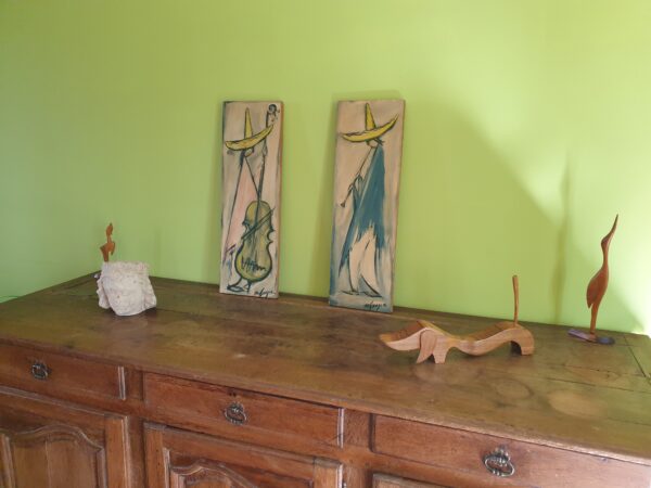 Paire tableaux Mariachi DeGrazia années 60 Mid-century – Image 2