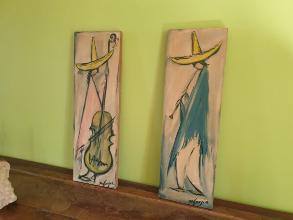 Paire tableaux Mariachi DeGrazia années 60 Mid-century – Image 3
