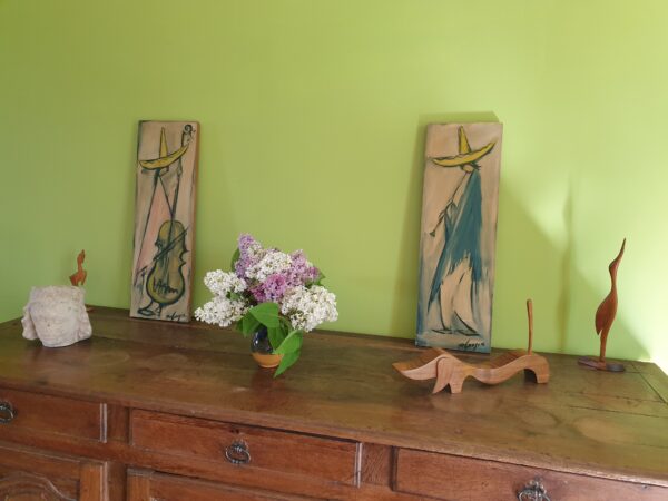 Paire tableaux Mariachi DeGrazia années 60 Mid-century – Image 5