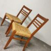 Chaises Audoux Minnet en chêne et corde 1950 set de 2 – Image 5