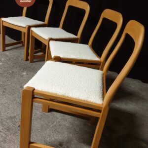 Set de 4 chaises scandinaves hêtre 70's