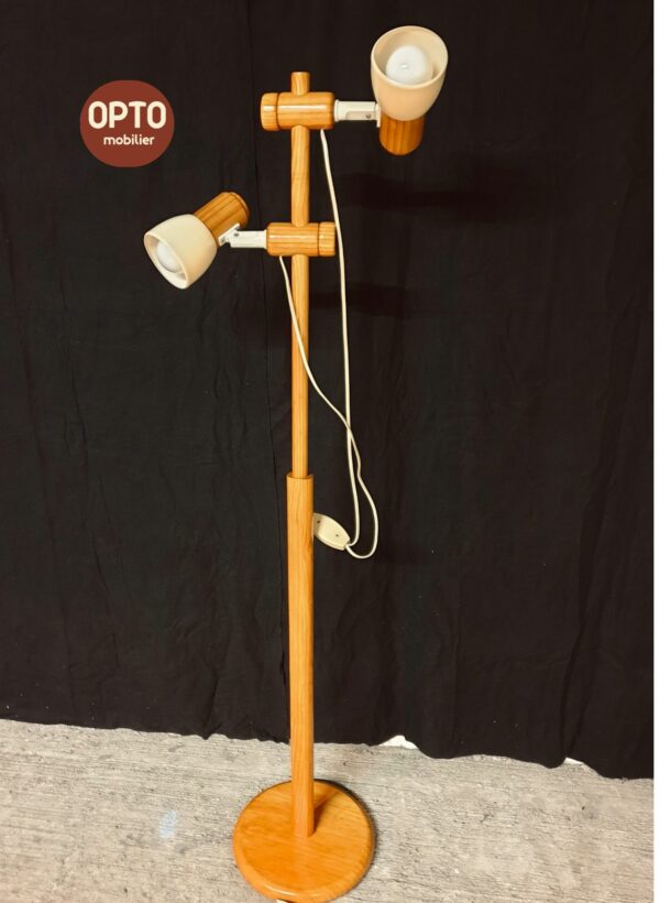 Lampadaire suédois en pin, design scandinave années 80